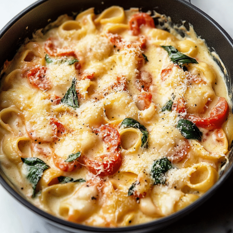 Creamy Tomato Basil Pasta with Fresh Basil and Parmesan