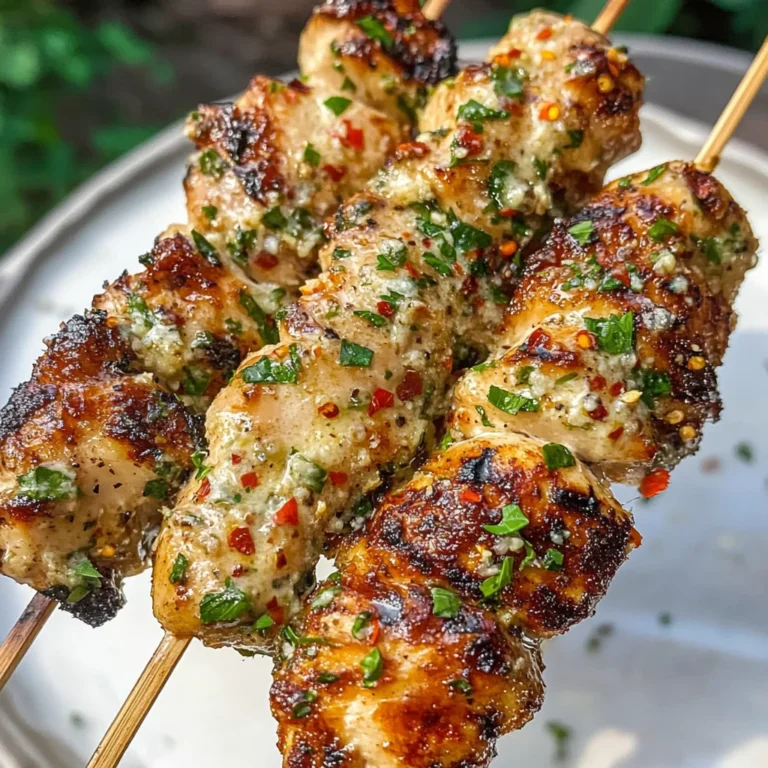 Garlic Parmesan Chicken Skewers