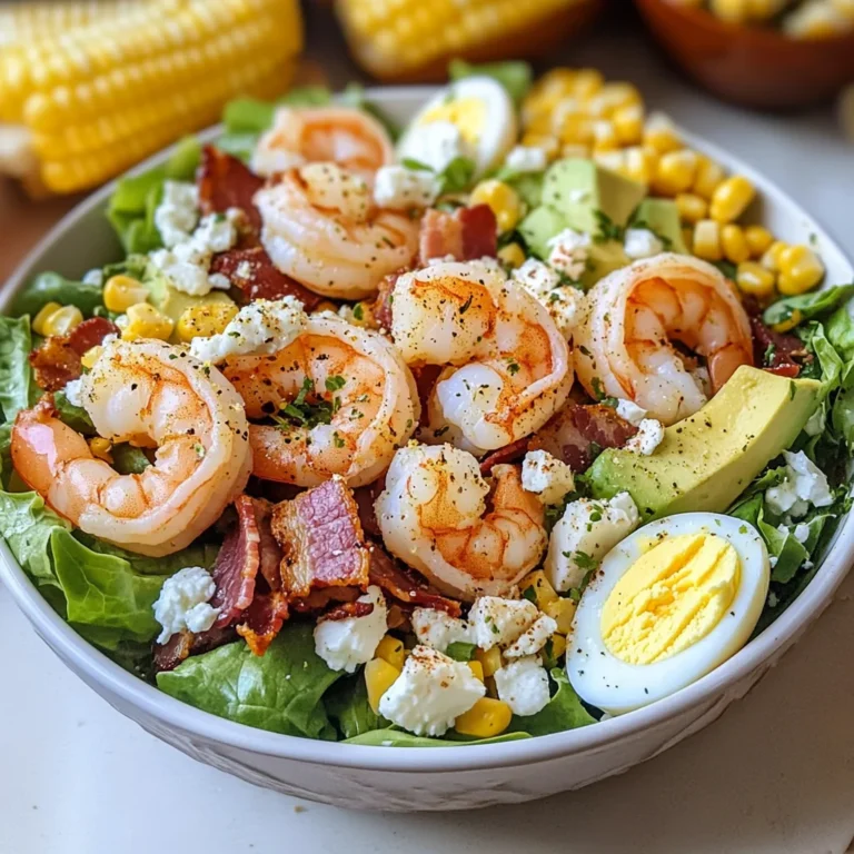 ULTIMATE Shrimp Cobb salad + Fresh Lemon-Chive Salad Dressing