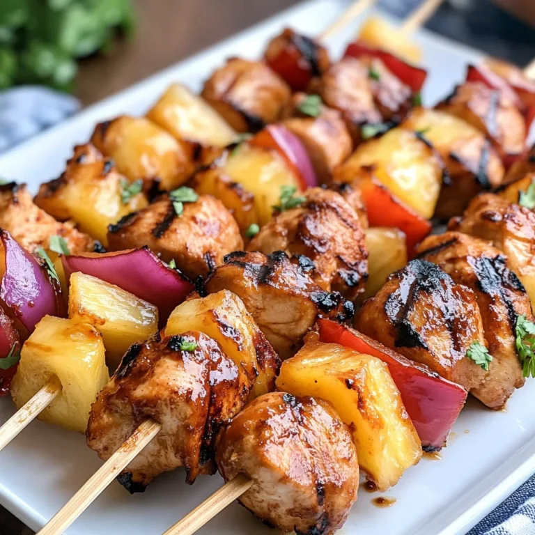 BBQ Chicken Pineapple Skewers