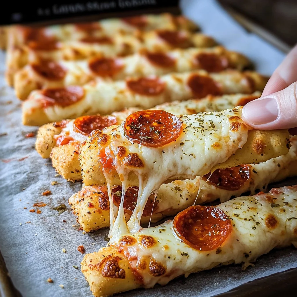 Cheesy Pepperoni Pizza Sticks