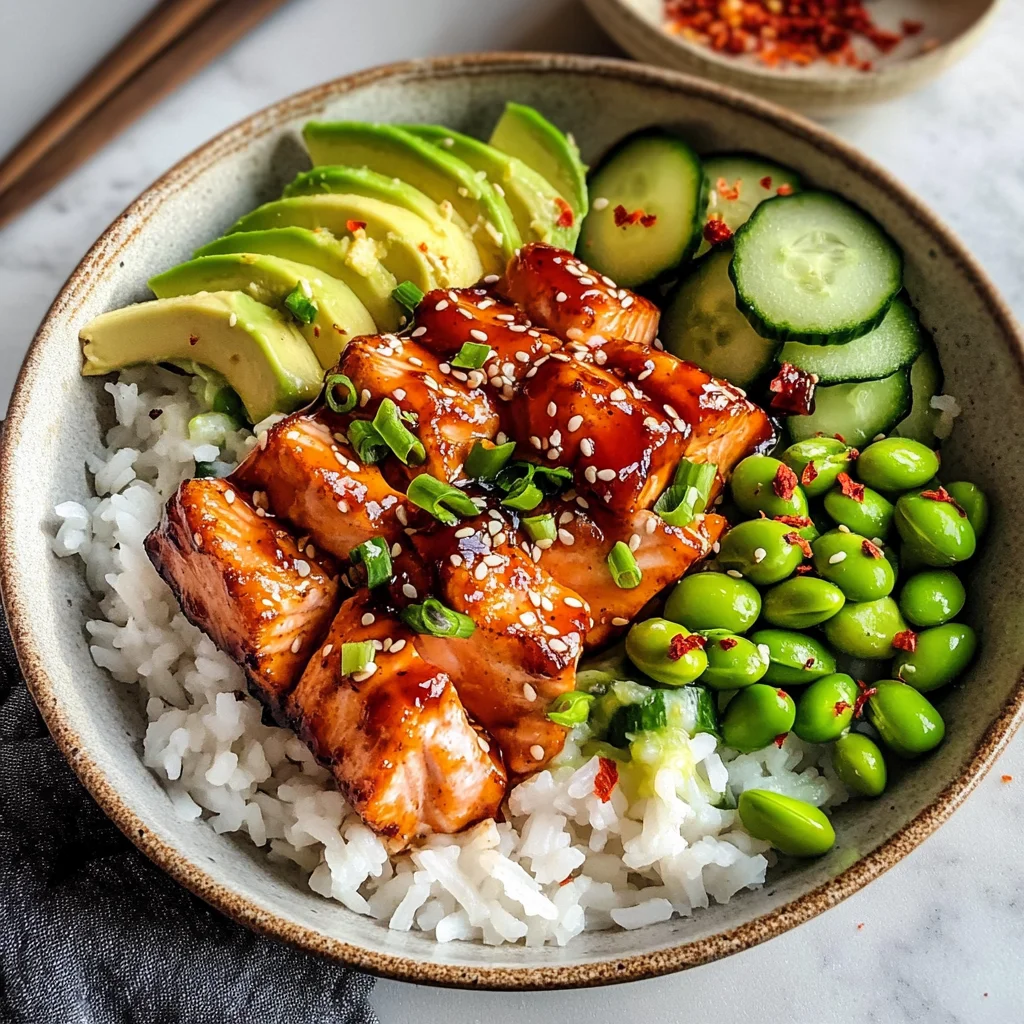 Honey Sriracha Salmon Bowls