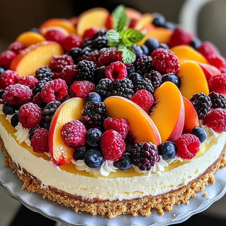 Summer Berry and Peach Cheesecake Recipe